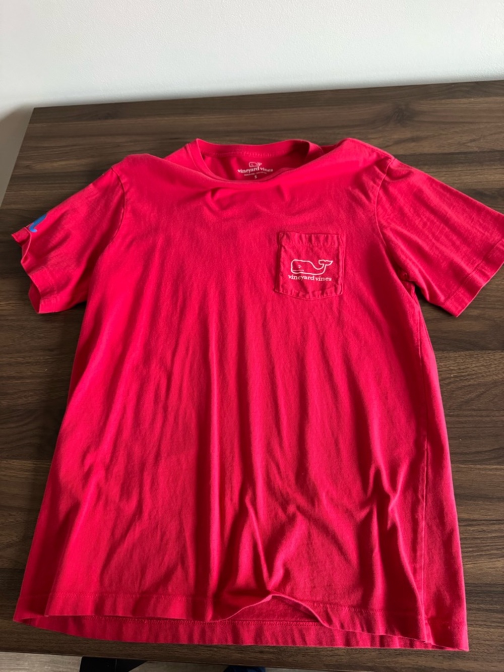 Vineyard Vines Short Sleeve Pocket Tee in Hot Pink
